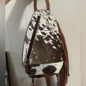 American Darling Brown and White Cowhide Backpack